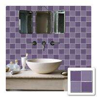 ☢ 10pcs/set Lavender Violet PVC Self-Adhesive Tile Wall Stickers Europe Retro Waterproof Non-Slip Bathroom Kitchen Home Deco