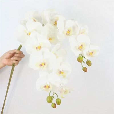 9 Heads 98cm Artificial Butterfly Orchid Flowers Fake Moth Orchids Flowers for Wedding Christmas Festival Home Decor Spine Supporters