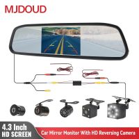 MJDOUD Car Rear view Camera with Mirror Monitor for Vehicle Parking Rearview Mirror Camera 4.3 Inch Screen Hd Reversing Camera