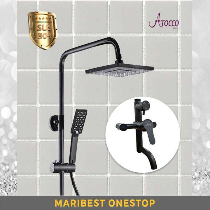 SUS304 Stainless Steel Black Oxide Coated 3 IN 1 Square Rain Shower