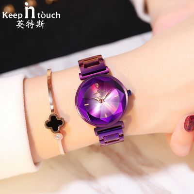 【FEB】 Web celebrity trill with type of solid steel belt hook ms leisure fashion wrist watch waterproof manufacturers selling
