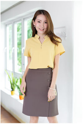 Narinari : NT2375 Notched Neckline Blouse