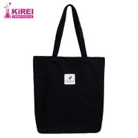 【Lanse store】Corduroy Bag for Women Shopper Handbags Environmental Storage Reusable Canvas Shoulder Tote school bags girl Christmas Gift