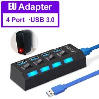 【support】 Rehmans store. USB 3.0 Hub 5Gbps ความเร็วสูง4/7พอร์ต Hub Splitter พร้อมสวิตช์เปิด/ปิด Multi Power Adapter ฮับความเร็วสูงสำหรับ PC คอมพิวเตอร์แล็ปท็อป