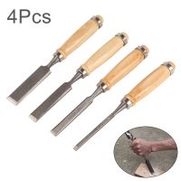 4pcs Flat Woodworking Chisel Set High Carbon Steel Wood Carving Chisel Sharpener Carpenter Tool DIY Woodworking Hand Tool Set