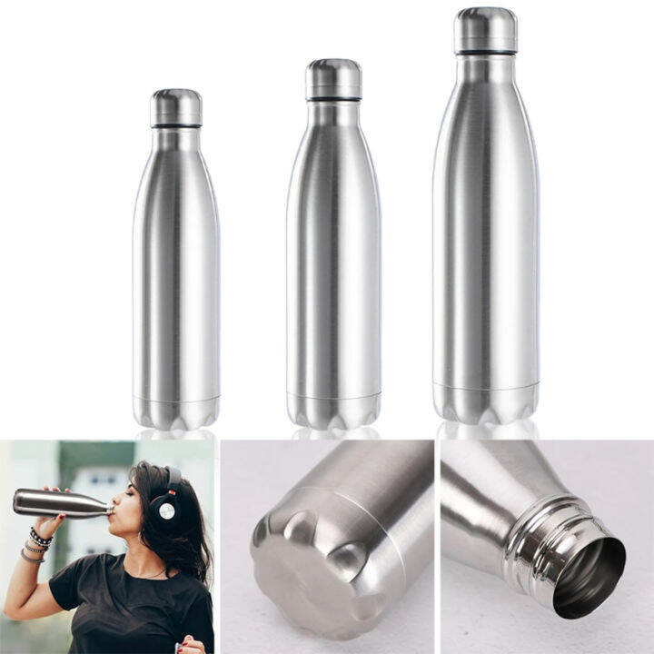750ml Sport Bottles Double Wall Insulated Vacuum Flask Stainless Steel Water Bottle Cola Water