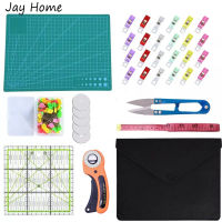 32Pcs Rotary Cutter Tool Kit 45mm Rotary Cutter &amp; Cutting Mat &amp; Patchwork Ruler &amp; Sewing Clips for Fabric Leather Cutting Tools