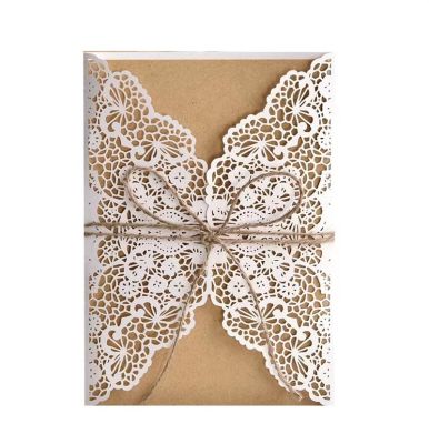 25/50/100pcs Wholesale Laser hollowing Wedding Invitations Card Mijin lace Greeting Card Engagement Wedding Party Decoratio