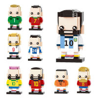 Cartoon MOC Mini Bricks Classic Football Player Doll Building Blocks DIY Football Star Model Small Ornaments Childrens Toy Gift