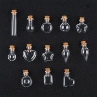 10Pcs Transparent Message Vials Mini Glass Empty Jars with Cork Wishing Bottles