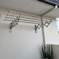 Drying rack ราวตากผ้า ราวตากผ้ายึดผนัง ราวตากผ้าพับ ราวตากผ้าสแตนเลส ผับได้ยืดสไลด์ ประหยัดพื้นที่ มีสต๊อก 1800MM