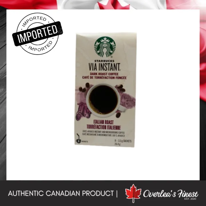 AUTHENTIC Imported from Canada Starbucks Via Instant; Italian Roast