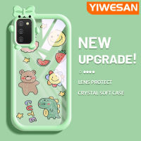 Chenyyyka เคส A03 A04E M02s A03s A02s ปลอกสำหรับ Samsung ลายการ์ตูนไดโนเสาร์และหมีน่ารักสร้างสรรค์เลนส์กล้องถ่ายรูปมอนสเตอร์ตัวน้อยเคสโทรศัพท์โปร่งใสซิลิโคนนิ่มเคสห่อหุ้มกันกระแทก