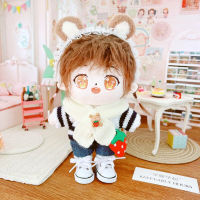 6 pcs set Idol Star 20cm Plush Doll clothes with bag and hairband DIY kids toys Hat sweater 20cm doll clothes suit