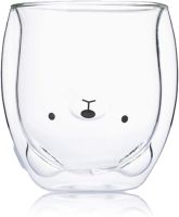 ♣❡✻ Cute Mug Beer Milk Coffee Tea Cup Bear Cat Dog Animal Double Wall Insulated Glass Espresso for Cup Birthday Valentine 39;s Day Gift