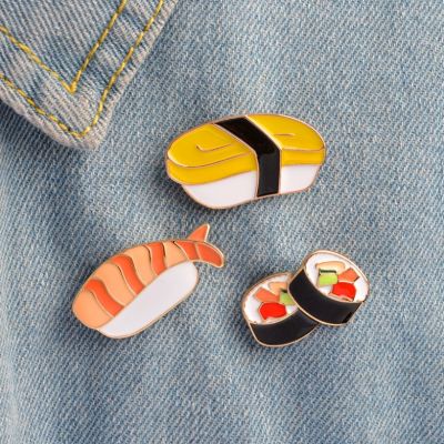 เข็มกลัดติดเสื้อ/กระเป๋า ลายซูชิ Sushi