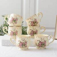 hotx【DT】 Cup Saucer Set Hand Painted Carving Dishes and Plates Fruit Fork Tableware