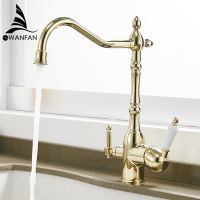 Caldwelllj Kitchen Faucets Deck Mounted Torneira Cozinha Mixer Tap 360 Degree Rotation with Water Purification Crane For WF-0193K