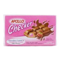 ?Apollo Checker Chocolate Coated &amp; Strawberry Cream Wafer Bar 432g อพอลโล่ เชคเกอร์ เคลือบช็อกโกแลตและครีมสตรอว์เบอร์รี่