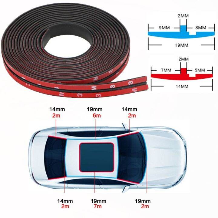 2M Car Windshield Roof Rubber Seal Strip Noise Insulation - Foto 9