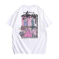 №﹉☃ European and American trendy brand Stuˉssˉy T-shirt for men and women summer round neck printed graffiti short-sleeved couple pure cotton half-sleeved ins