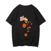 Mens Large T-shirt Skeleton Basketball Get Ready Dribble Tshirts Female Cotton And Tshirts T Shirts Cartoon Short