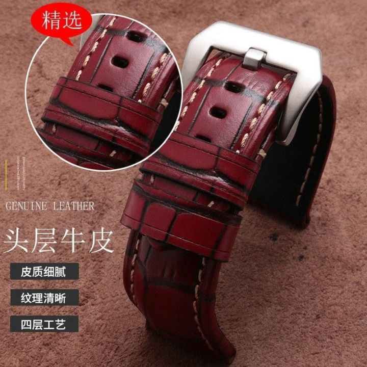 hot-sale-leather-strap-top-layer-genuine-pam111-slub-watch-male-20-22-24-26mm