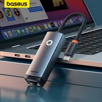 Baseus USB C USB USB Gigabit อะลูมิเนียมเป็นอะแดปเตอร์อีเธอร์เน็ต C อะแดปเตอร์สำหรับแล็ปท็อป MacBook Pro 1000/100Mbps USB สาย Lan RJ45การ์ดเน็ตเวิร์ก