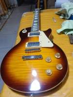 Gibson Les Paul กีตาร์ไฟฟ้ามาตรฐาน,ไม้มะฮอกกานีวินเทจ Sunburst ฟิงเกอร์บอร์ดไม้ชิงชันเสือเมเปิ้ล