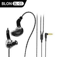 หูฟัง BL-01 BLON BL01หูฟังแผ่นครอบไฟเบอร์10Mm 4 Core 6N OFC คุณภาพสูงสาย