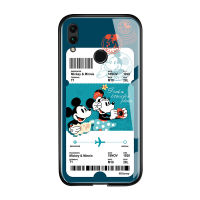 UCUC เคสแข็งสำหรับ Honor 8C กรณีสำหรับหญิงสาวการ์ตูนสร้างสรรค์เที่ยวบินตั๋ว Minnie Mouse โดนัลด์เดซี่เป็ด Glossy กระจกเทมเปอร์ฝาหลังปลอก