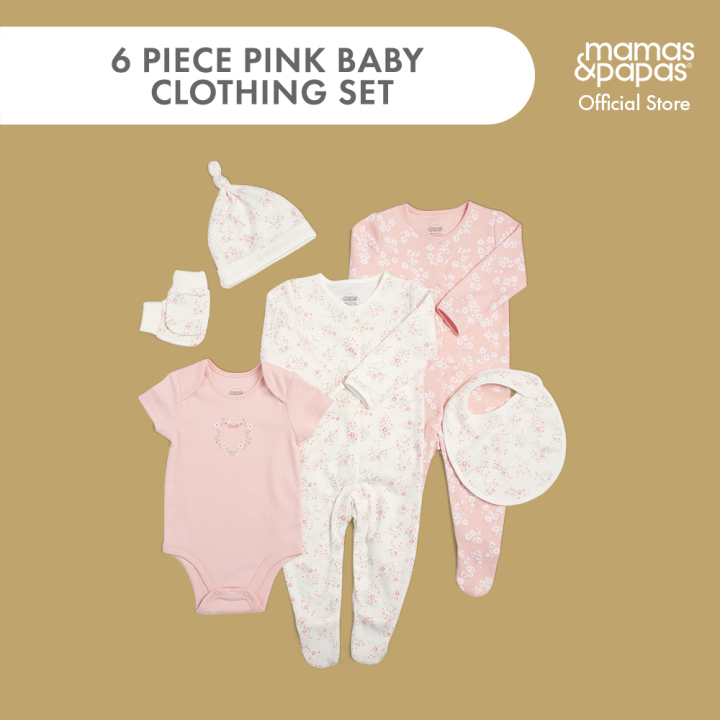 Mamas and Papas Girls 6 Piece Pink Baby Clothing Set Lazada PH