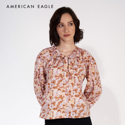 American Eagle Long-Sleeve Button-Up Blouse เสื้อเบลาซ์ ผู้หญิง แขนยาว  (EWSB 035-4703-900)