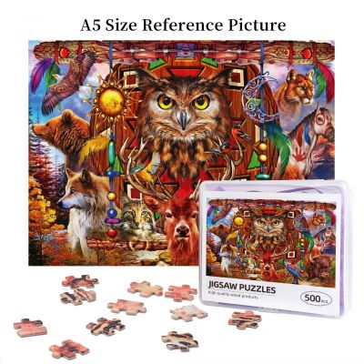 Animal Totem Wooden Jigsaw Puzzle 500 Pieces Educational Toy Painting Art Decor Decompression toys 500pcs