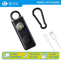 Brifit 130dB สัญญาณเตือนความปลอดภัยส่วนบุคคล ฉุกเฉินความปลอดภัยเสียงนาฬิกาปลุกพวงกุญแจพร้อมไฟ LED โหมดปกติ/ระเบิดเหมาะสำหรับผู้สูงอายุ, เด็ก, ผู้หญิง, นักเรียน, สีดำกับหัวเข็มขัดเดินป่า