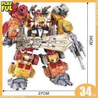 ของเล่นแปลงร่างฟิกเกอร์อนิเมะ34ซม. 6อิน1 Ko Predaking Crazy Beast Fit Clan Hexical กันได้ขยับหุ่นยนต์ของเล่นของขวัญ