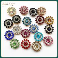 SHUKEYI 10PCS 14mm ตัดเย็บเสื้อผ้า เครื่องประดับหมวก รูปดอกไม้ ปุ่ม หินแก้วคริสตัล ตกแต่งเสื้อผ้า พลอยเทียม