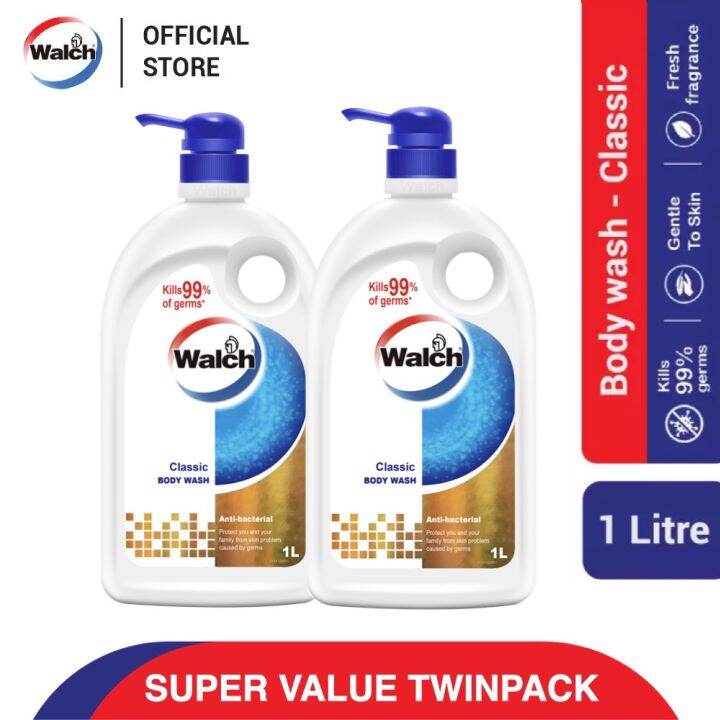 [TWIN PACK] Walch 1000ml Anti-Bacterial Body Wash Classic | Lazada