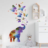 1pc Elephant cat &amp; Butterfly Print Wall Sticker  Modern PVC Animal Print Wall Decal For Home Decoration Wall Stickers Decals