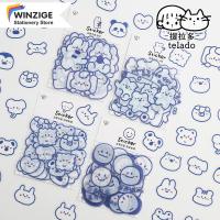 Winzige 40Pcs PET Sticker Set Ins Bear Smiley Sticker Journal Cup Storage Box Decor