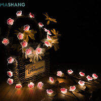 3M10M Led Cherry Blossom ไฟสีชมพูอบอุ่นดอกไม้สตริงไฟในร่มเทศกาลวันหยุดแสงแบตเตอรี่ดำเนินการพวงมาลัยไฟ