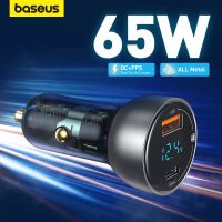 Baseus 65W PPS Car Charger USB Type C Dual Port PD QC Fast Charging สำหรับแล็ปท็อปโปร่งแสงรถชาร์จศัพท์สำหรับ