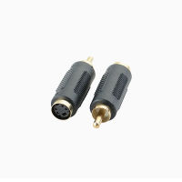 ชุบทองแจ็คตัวเมีย S-Video 4pin ระดับพรีเมียมไป Rca ตัวผู้อะแดปเตอร์วิดีโอ