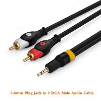 【cw】 1Pcs 3.5mm Plug Jack to 2X Male Audio Cable One-two Hi-fi Cord for Computer mobile phone DVD TV Headphone ！