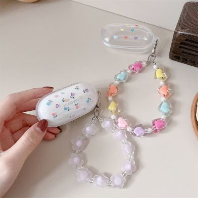 Transparent Silicone Soft Earphone Case For Huawei Freebuds SE Cute Crystal Flowers Butterfly Bracelet For Freebuds SE Cover Wireless Earbud Cases