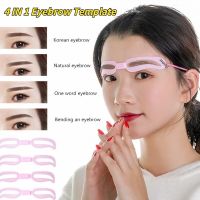 2 Set New Reusable 4 In1 Eyebrow Shaping Template Helper Stencils Kit Grooming Card Defining Makeup Tools