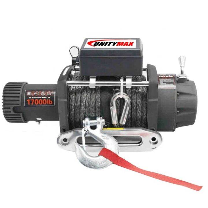 Electric Winch For 4X4 Off Road Synthetic Rope With 17000Lbs Car Universal Winch Big Power Lazada