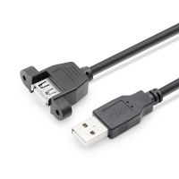 USB 2.0สายพ่วงตัวผู้ถึงตัวเมียพร้อมแผงสกรูติดฟอยล์ + ถักป้องกัน30ซม. 50ซม. 1ม. 2ม. 3M 5ม.