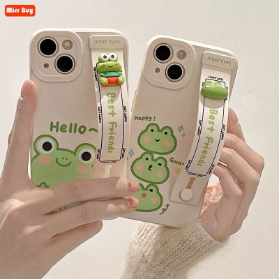 Cartoon Frog Silicone Wrist Straps Holder Case For Huawei Y5 2018 Y6P Y7P 2020 Y9A Y6 Y7 Pro Y9 2019 Y9S X20 SE X10 Max Y7A Case