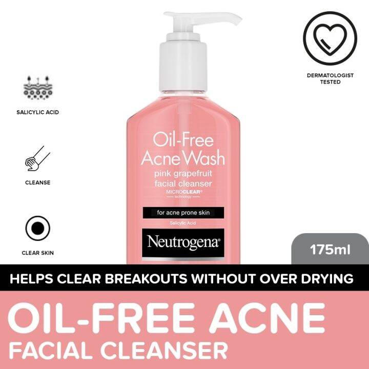 Neutrogena OilFree Acne Cleansing Gel 175ml Face Cleanser Wash w